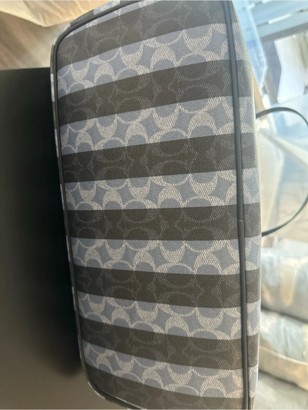 COACH SIGNATURE LARGE CITY TOTE DENIM WITH BLUE STRIPES PATTERN - Picture 6 of 9